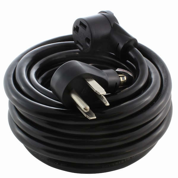 Ac Works STW; Cold Weather Extension Cord, 10 AWG, Indoor/Outdoor, 10/4, 1 Outlets, 14-30R, Black, 14-30P 1430PR-050 - main